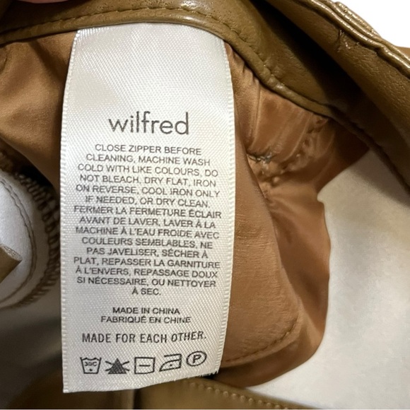 Aritzia Wilfred Melina Brown Vegan Leather Pants - Picture 9 of 10